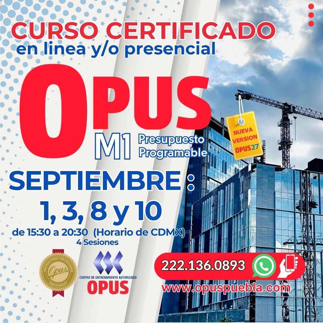 Curso Presencial OPUS Presupuesto Programable (IVA no incluido)