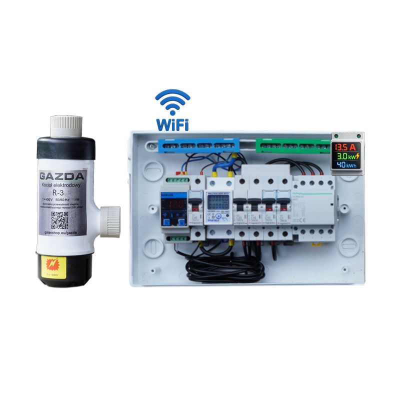 Miniatura: GAZDA R 6 kW single-phase electrode boiler 230 V with Konlen WiFi controller, internal wiring and built-in digital power mete