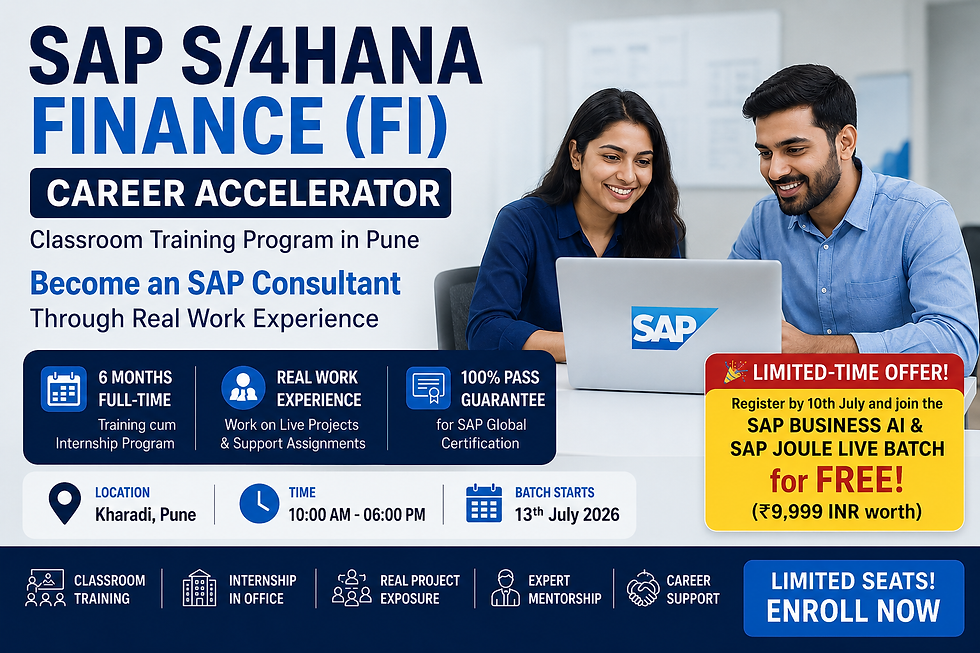 SAP S/4HANA Finance (FICO) Career Accelerator Classroom Training Program in Pune
