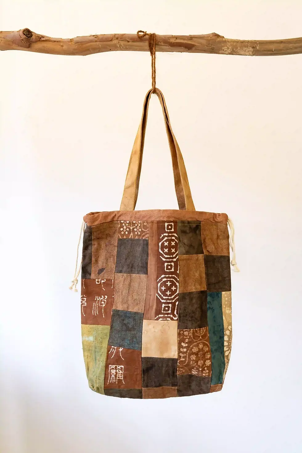 Thumbnail: Patchwork Drawstring Bags