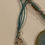 Thumbnail: Hand Painted Pendant Sand Dollar Necklace-Teal/Gold