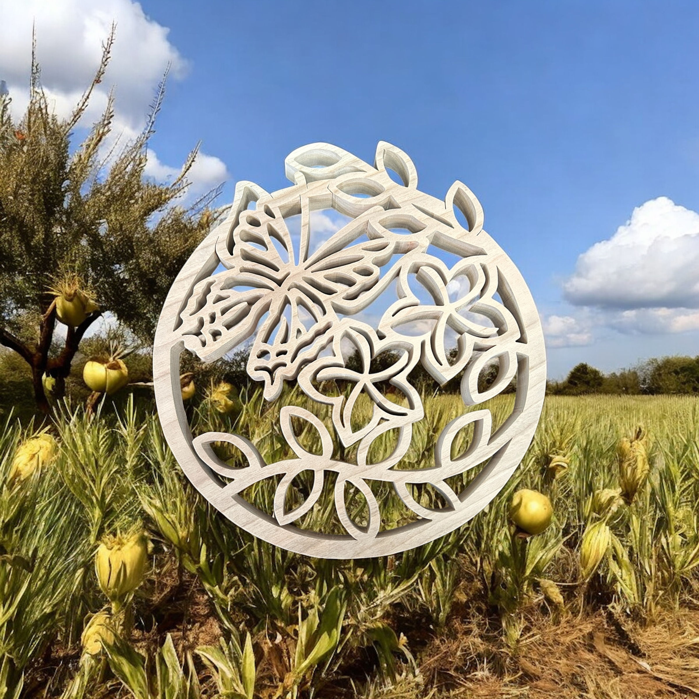 Butterfly and flowers