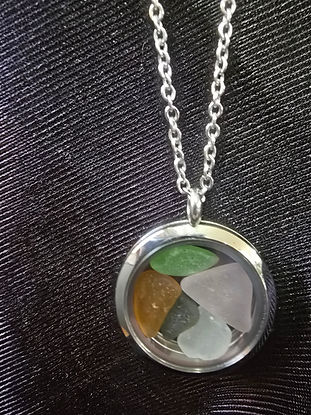 Authentic Sea Glass Necklace in a Locket!