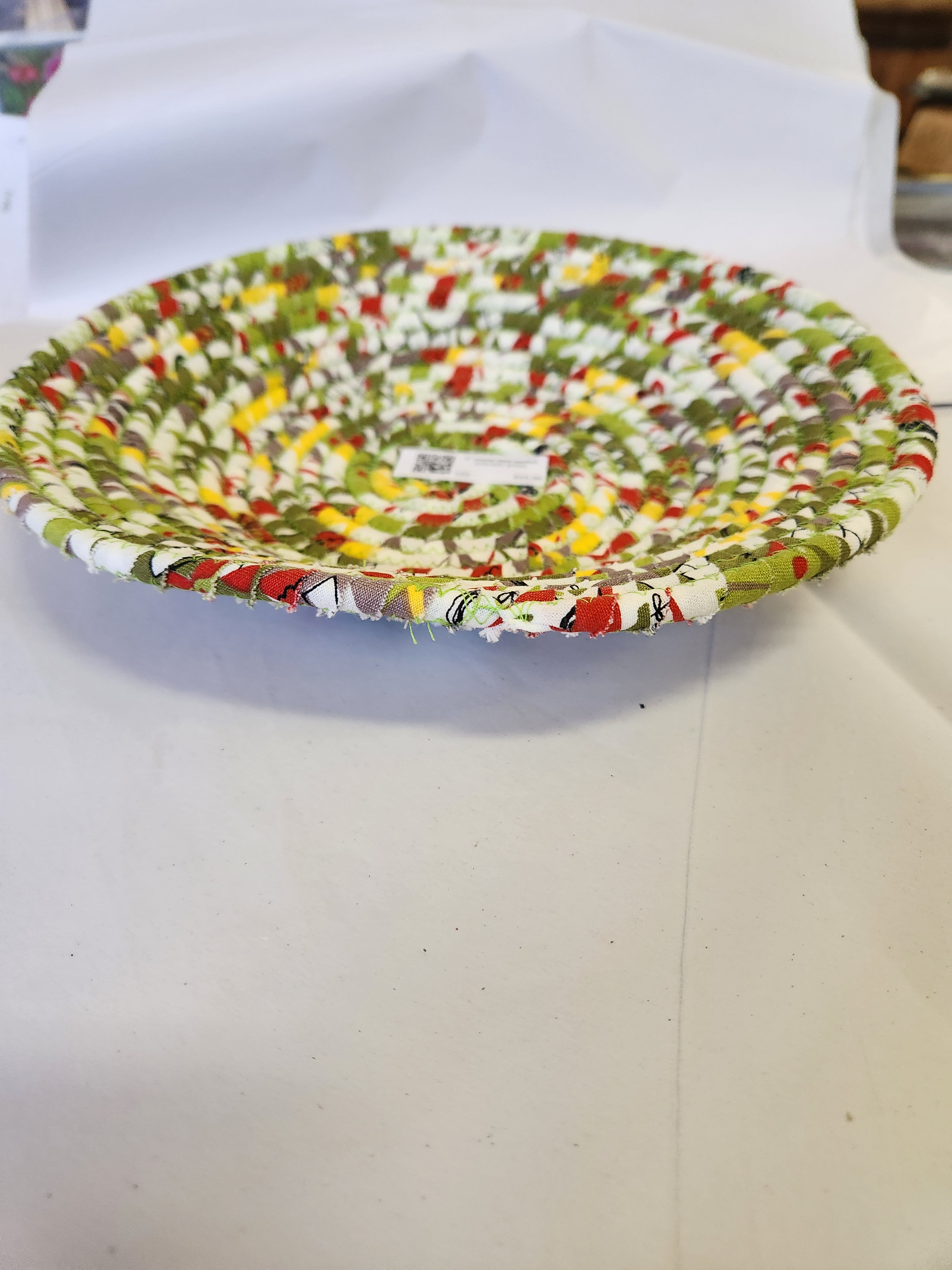 9" round rope basket avacado green