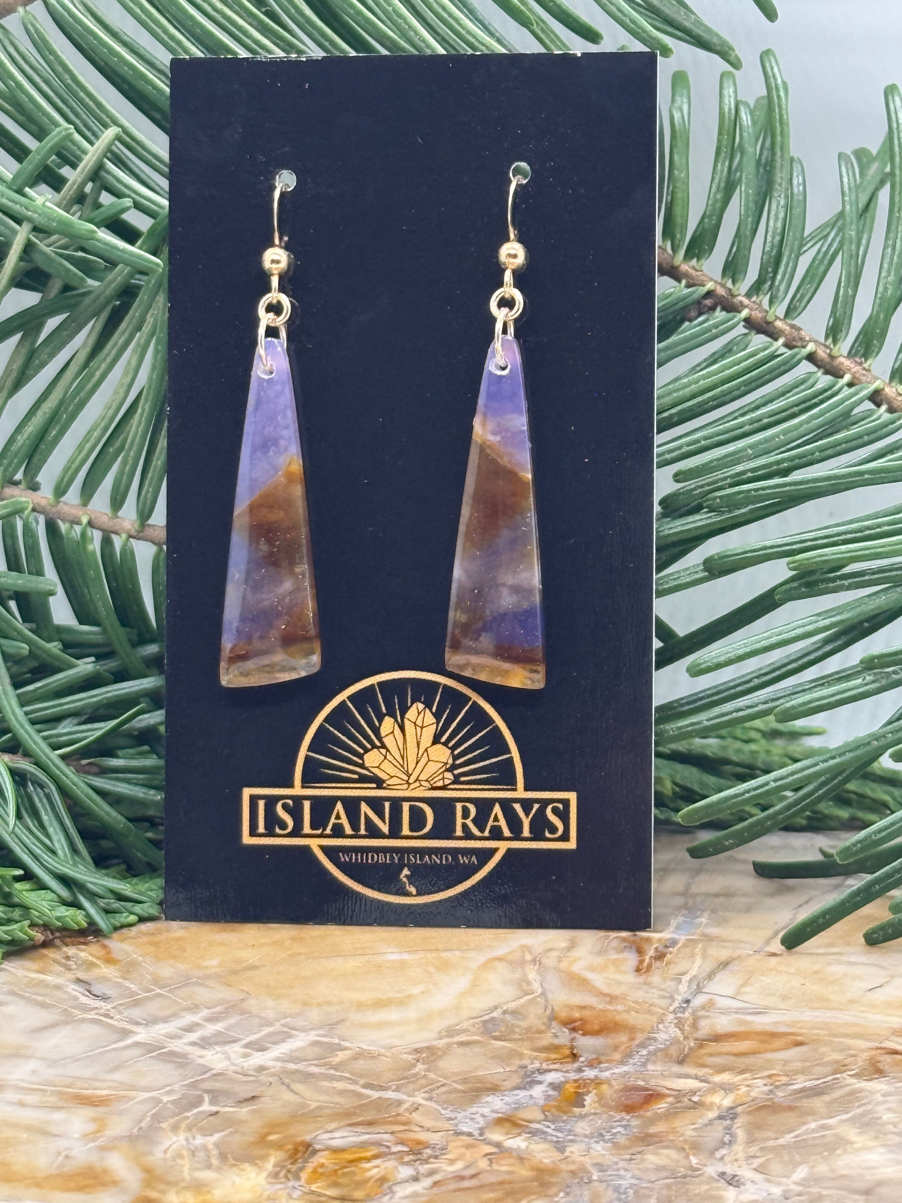 Purple moss agate earrings 