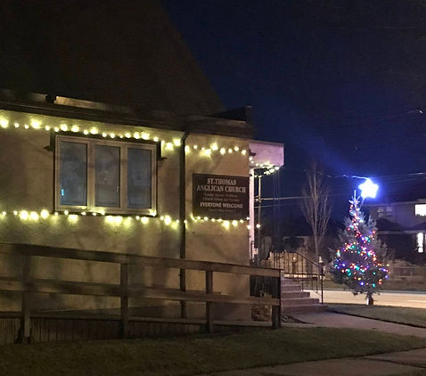 Outside of Church at Christmas