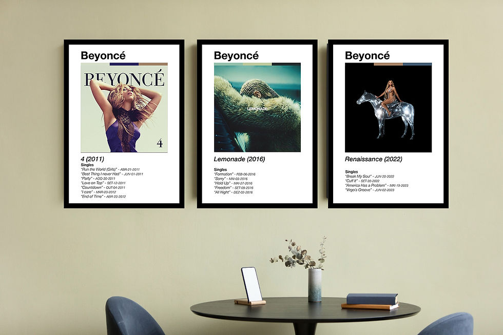Placas decorativas em MDF - Beyoncé