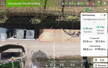 View from the DJI Agras T50 landing.