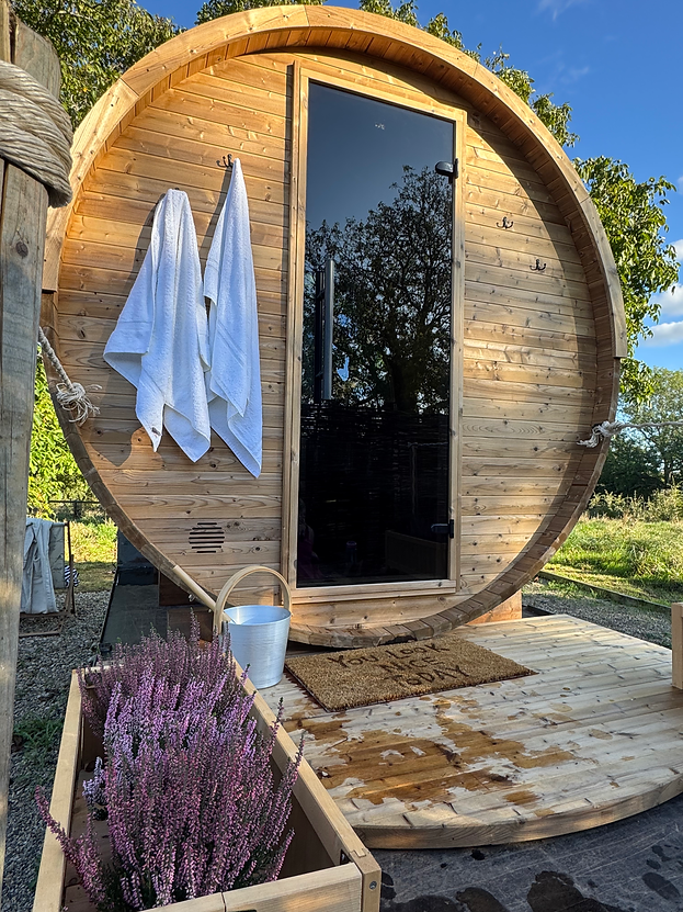 Wood Fired sauna at Grange Farm 