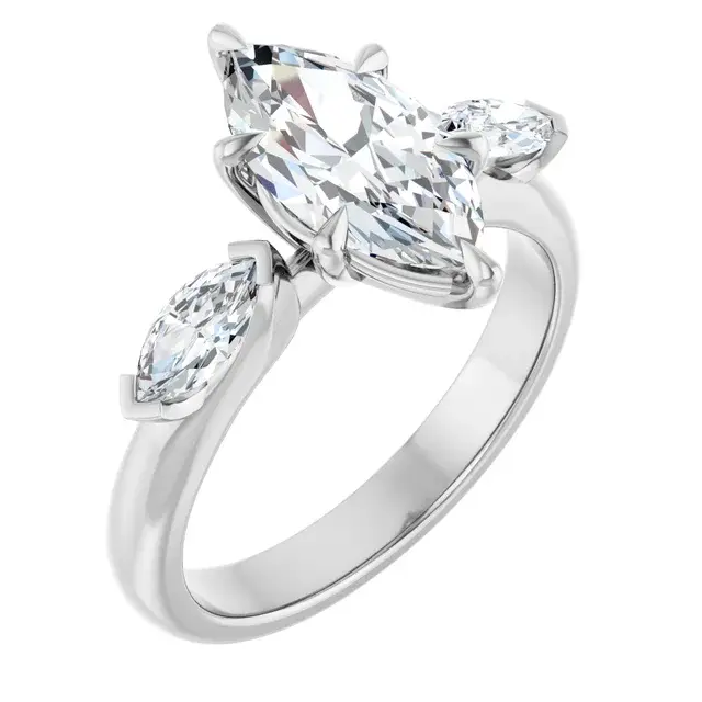 Thumbnail: 14k White Gold 2.5 CTW Marquise Diamond  ring