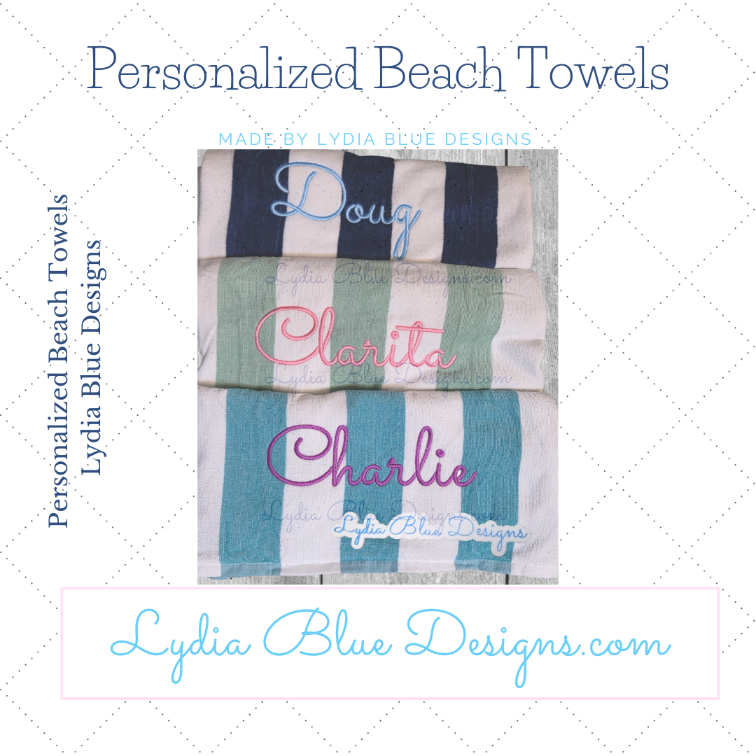 Personalized Embroidered Beach Towel | Custom Name Towel | Monogram Pool Towel |