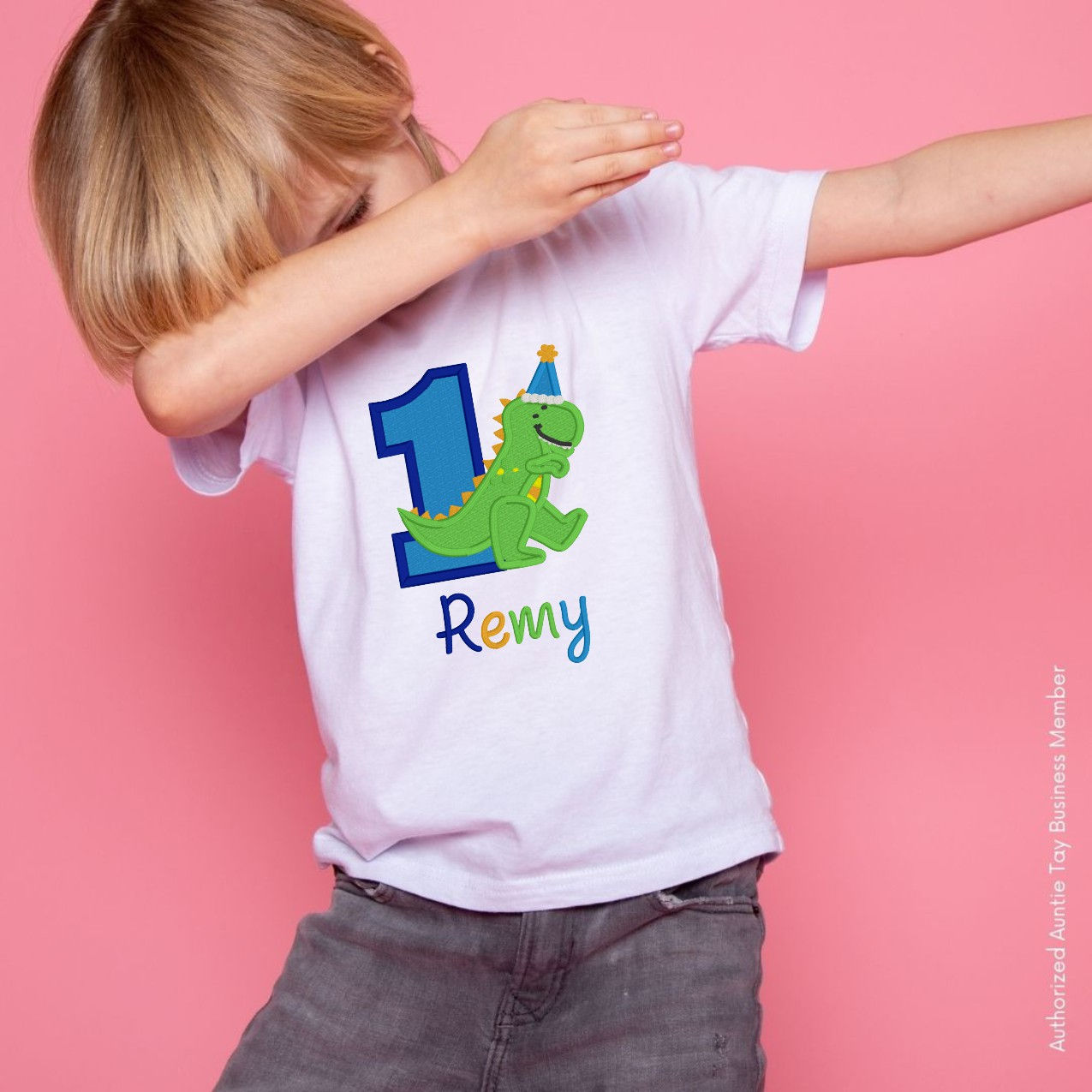 Dinosaur Birthday T-Shirt First Birthday Embroidered