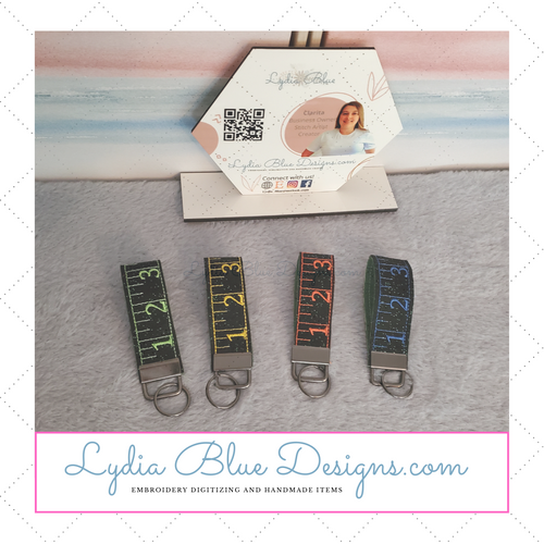 Lydia Key Frame Measureing Tape Key Fob | Lydia Blue Designs