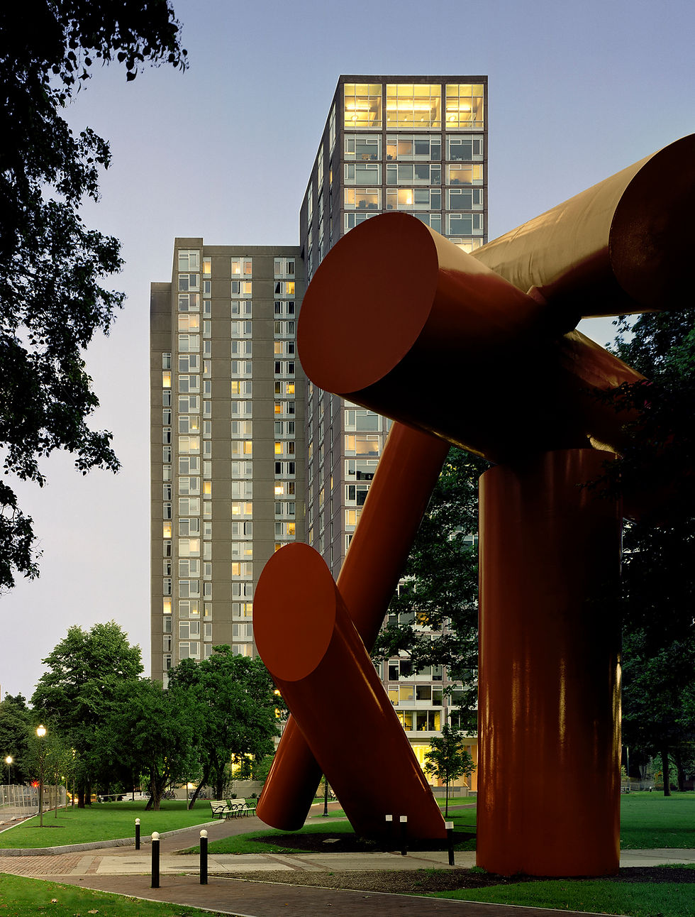 Evening view of Hamilton Village at the University of Pennsylvania