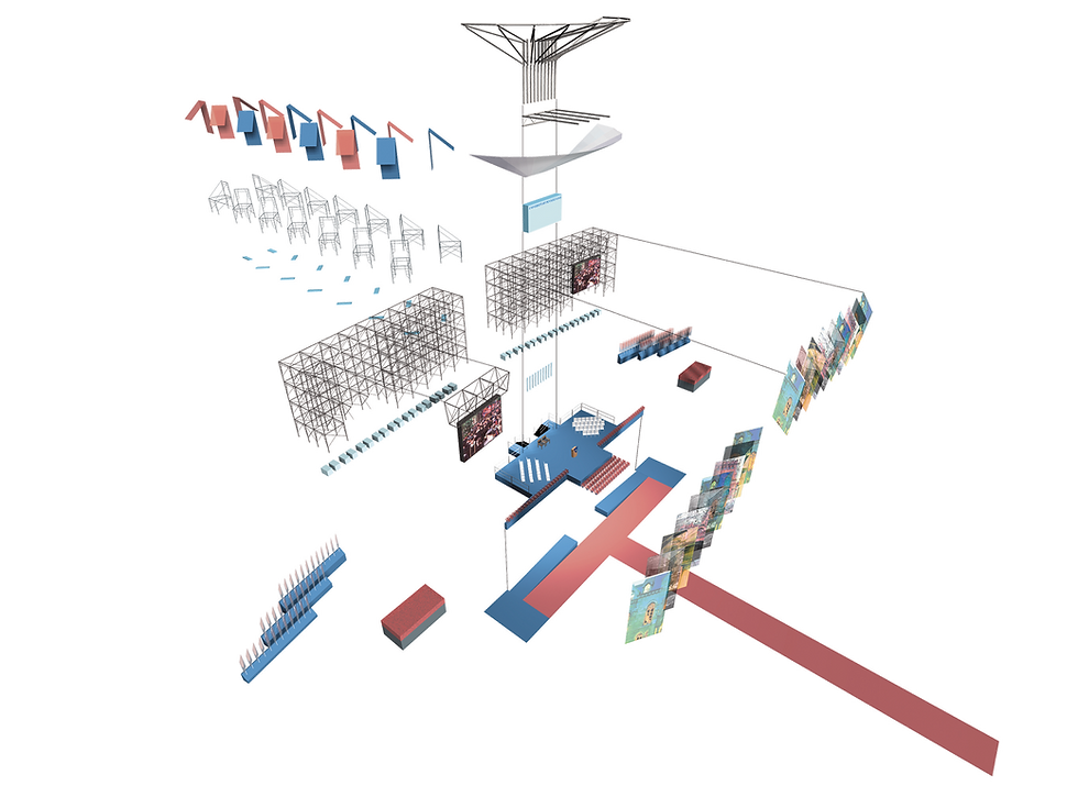 Architectural diagram showing the layout for the University of Pennsylvania’s Commencement ceremony designed by MGA Partners.