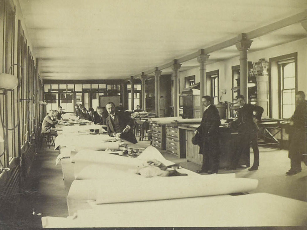 Archival photograph of Chandler-Ullmann Hall’s original chemistry lab.