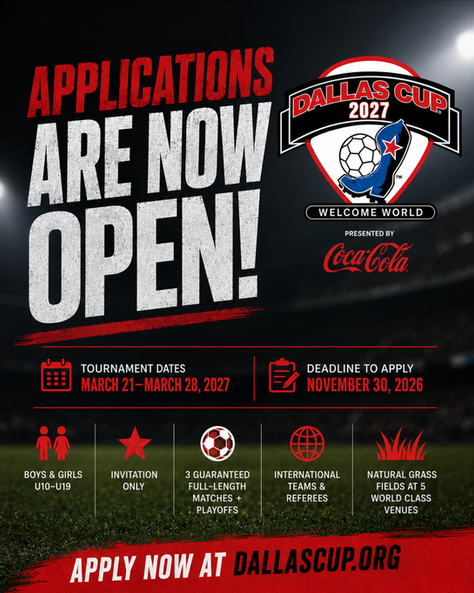đ Applications for Dallas Cup 2027 are now open!