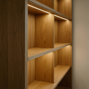Oak Bookshelf with Integrated Lighting