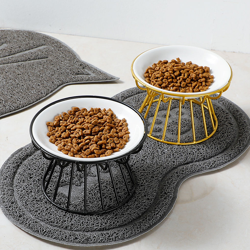 Thumbnail: 1pcs Ceramic Cat Food Bowl Wide  Safe Pets Water Food Bowls Non Slip Shallow Dis