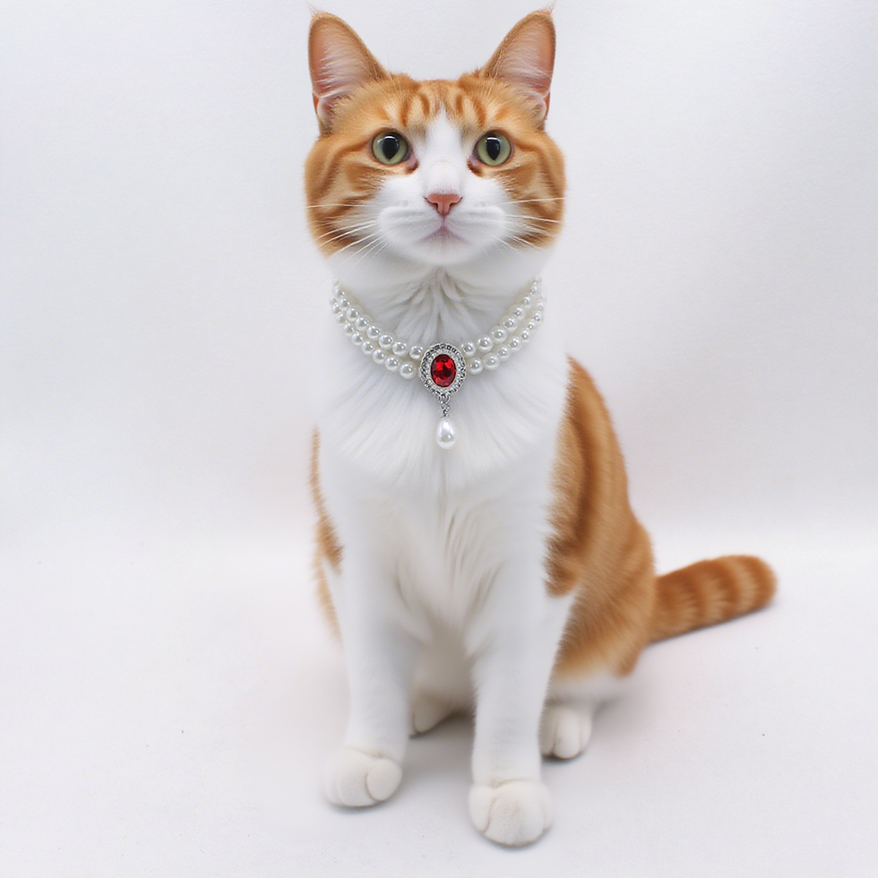 Thumbnail: The Royal Pearl Droplet: Adjustable Luxury Pet Necklace