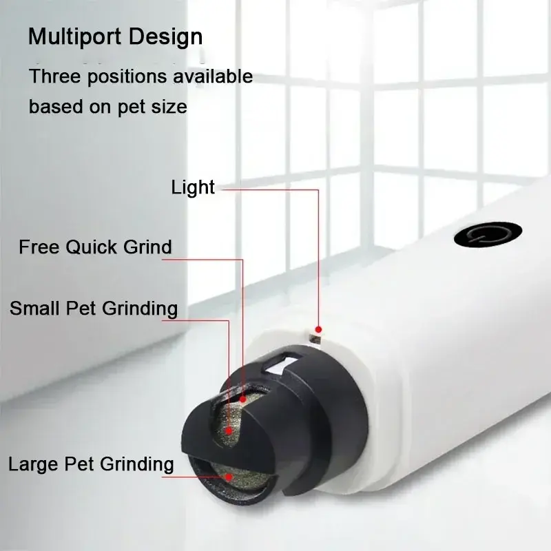 Thumbnail: Electric Dog Nail Grinder with LED (USB Rechargeable)