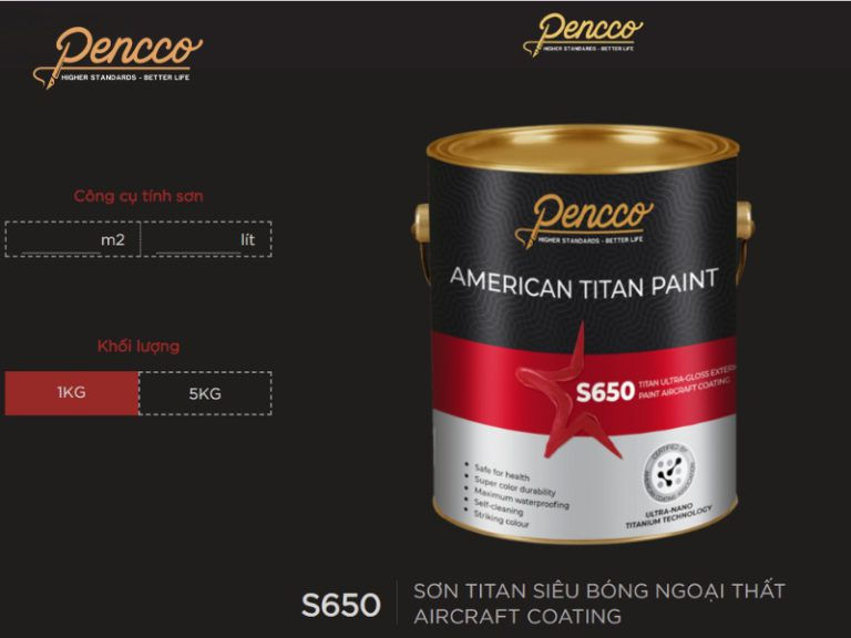 Công cụ tính sơn trực tuyến của sơn Pencco khi bạn truy cập vào trang sản phẩm