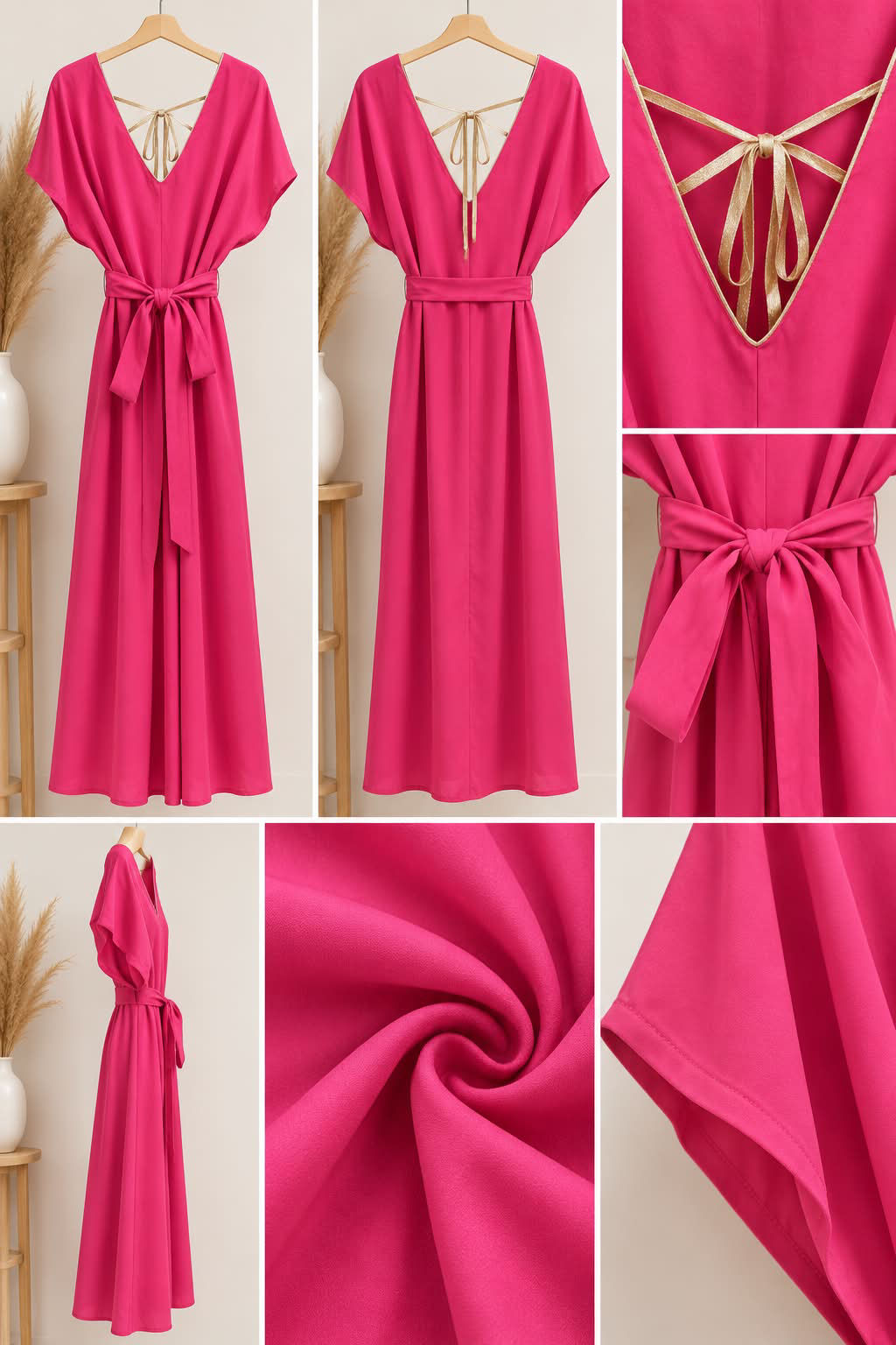 💗 Robe « Éclat Fuchsia » – Une silhouette élégante et lumineuse