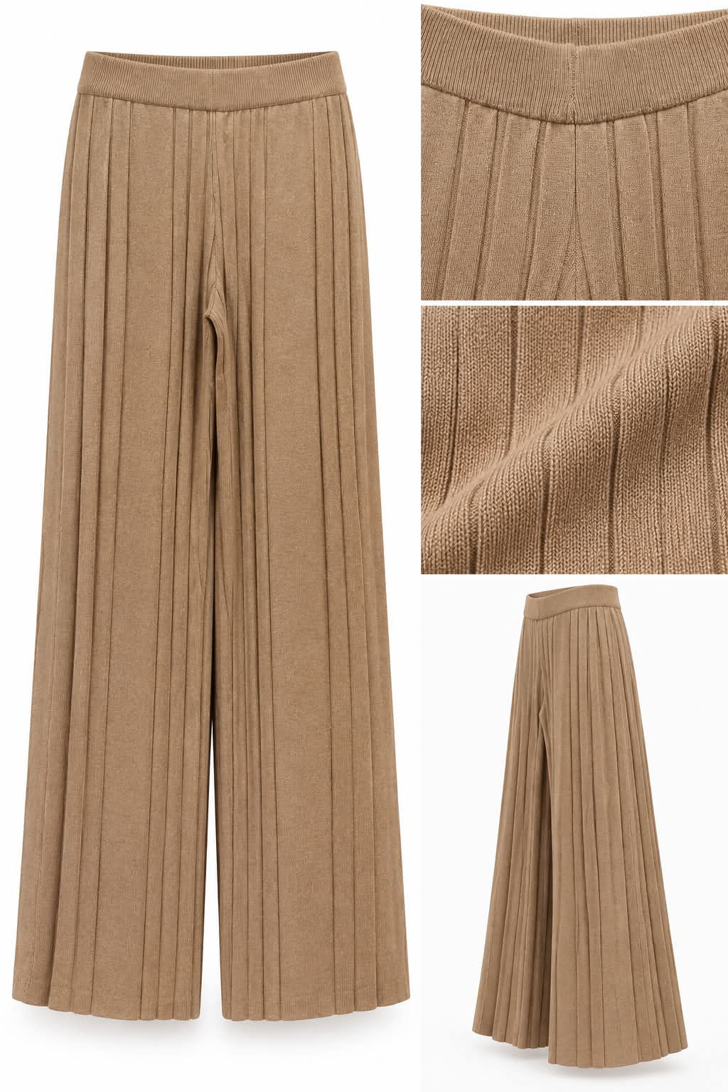 🤎 Pantalon Palazzo Plissé « Élégance Naturelle »
