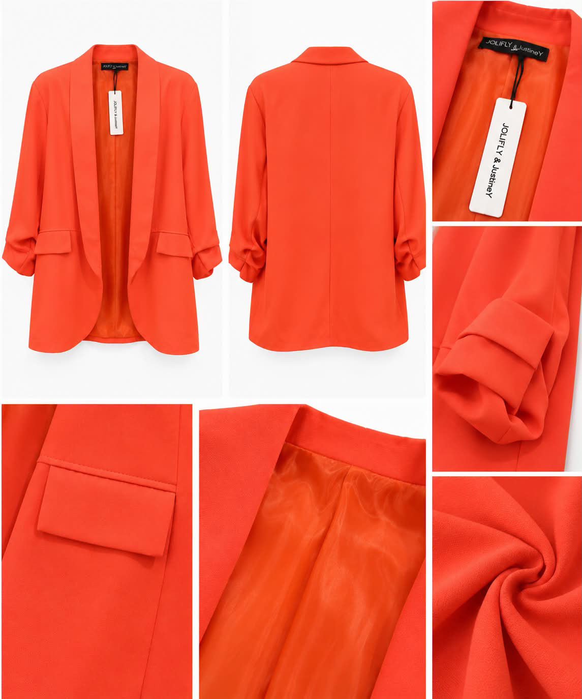 Blazer fluide orange vibrant – Élégance moderne & allure audacieuse