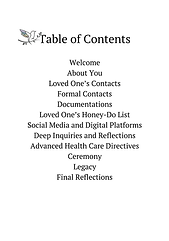 Peace of Mind Planner Sample