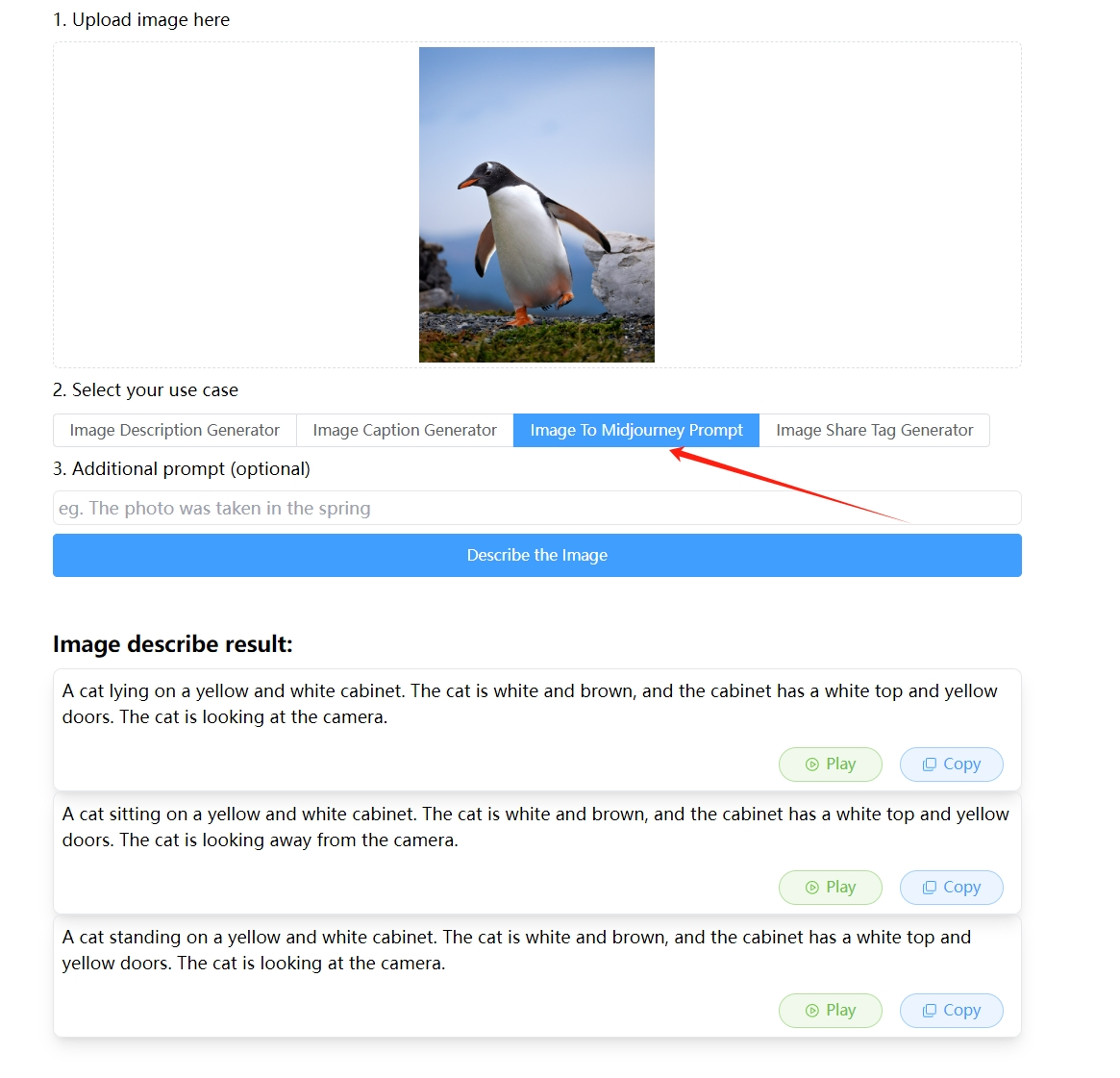 Image describer nocodedevs