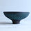 Thumbnail: High foot black clay bowl crafted green lines outside with green bluish glaze in