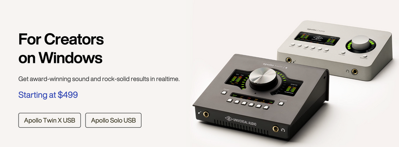 Apollo Windows Solo and Twin X