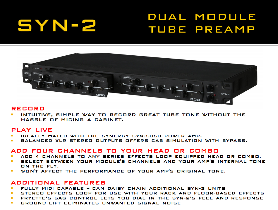 Synergy Syn-2 Dual Module Tube Preamp