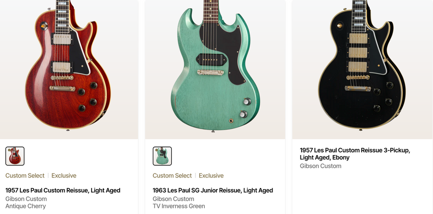 Gibson, guitars, Free, Shipping, Les paul, SG, ES-335, Handpicked, vintage, Gibson Custom, Custom Shop