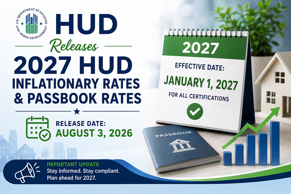2027 HUD Inflationary Adjustments and Passbook Rate