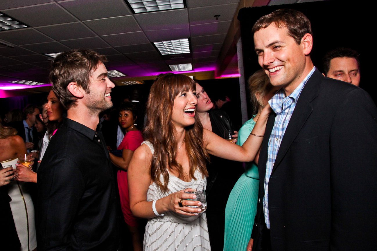 Chace Crawford, SNL's Nasim Pedrad and MSNBC correspondent Luke Russert at the First Amendment Party