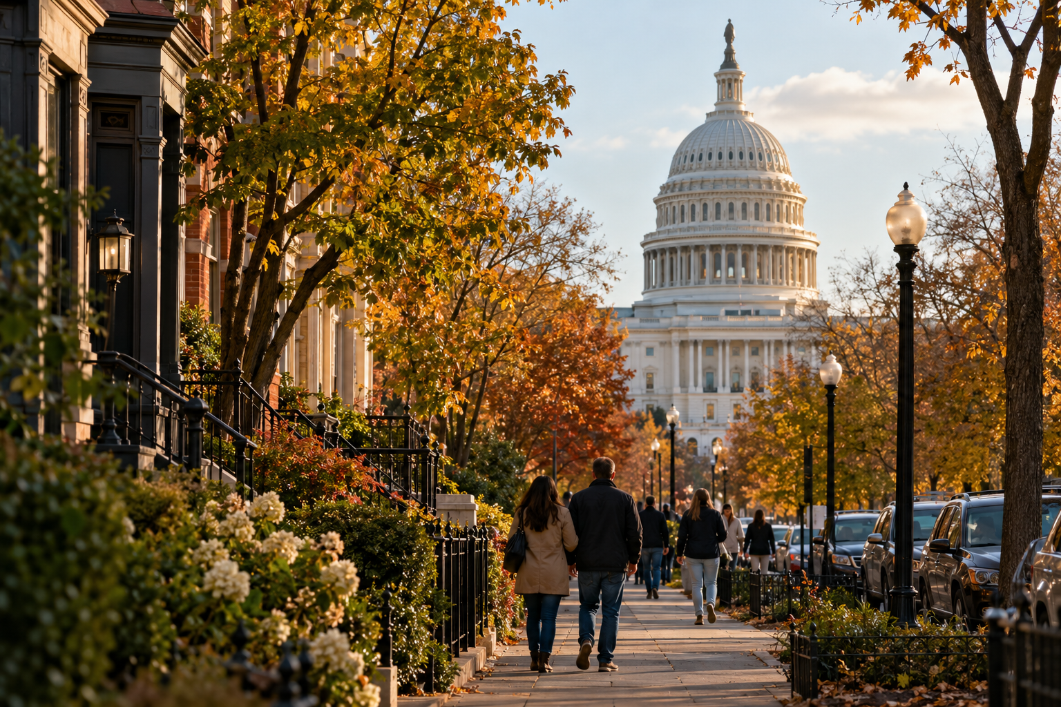 The United States Capitol viewed from a tree-lined path — illustrative editorial image