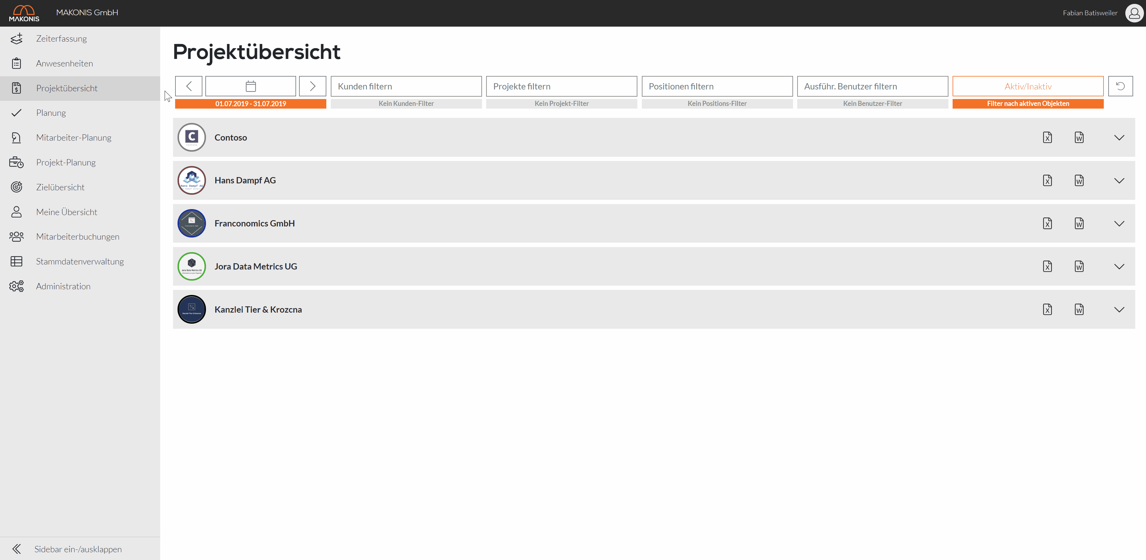 Projektübersicht