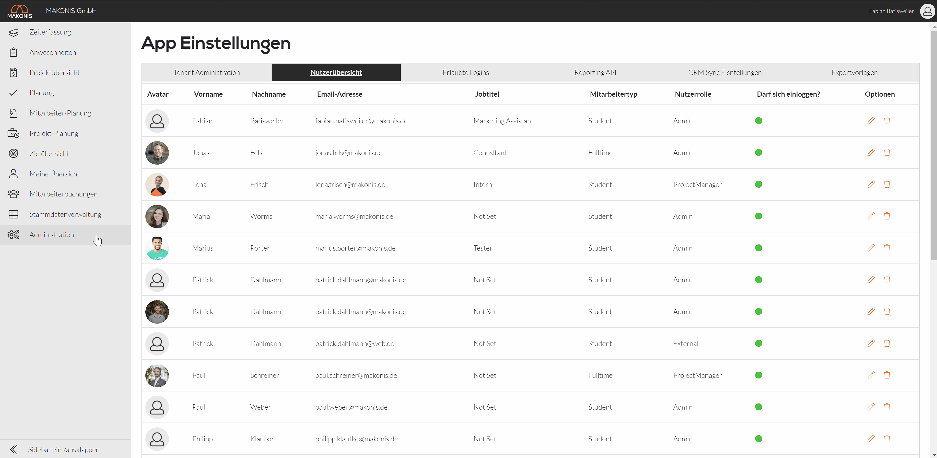 App Einstellungen
