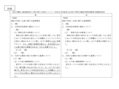 介護保険最新情報vol1141「指定介護老人福祉施設等の入所に関する指針について」の一部改正について