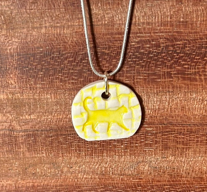 Thumbnail: Walking Cat Porcelain Pendant 