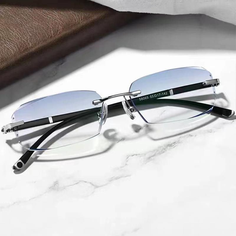 Thumbnail: Diamond Cutting Myopia Glasses Anti Blue Light Rimless Computer Near Sight Eyegl