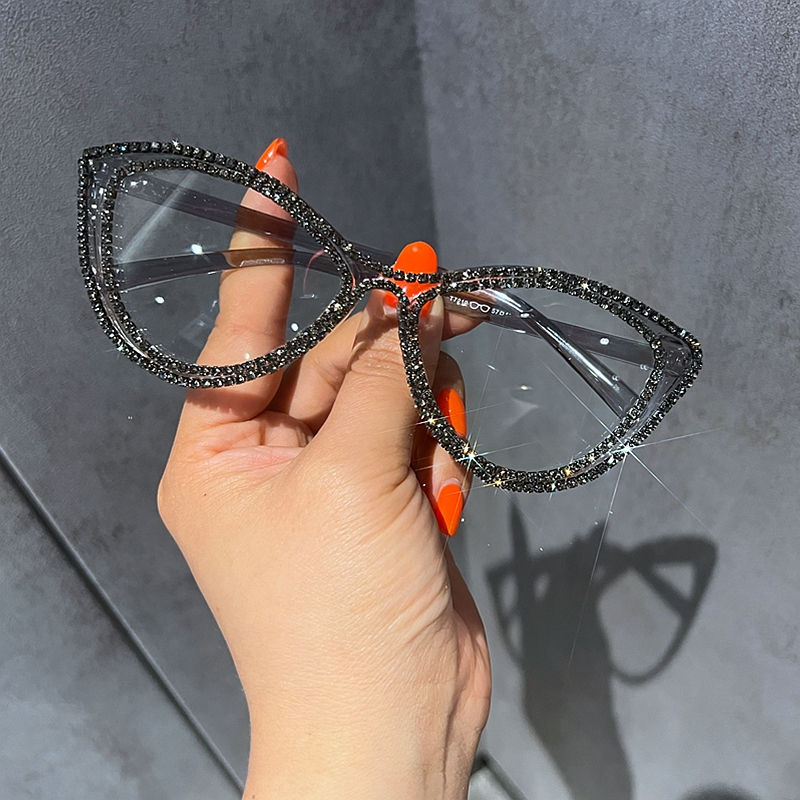 Thumbnail: Sexy Cat Eye Anti Blue Light Glasses Women Luxury Designer Eyeglasses Frame Opti