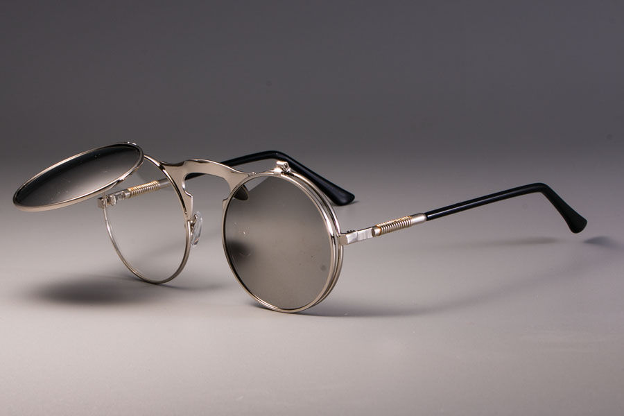 Thumbnail: 3057 STEAMPUNK Metal Round Sunglasses Men Women Retro CIRCLE SUN GLASSES Brand D