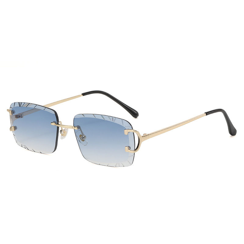 Thumbnail: Trendy Stylish Sunglasses for Men Women Square Shape Rimless Cut Edge Female Sun