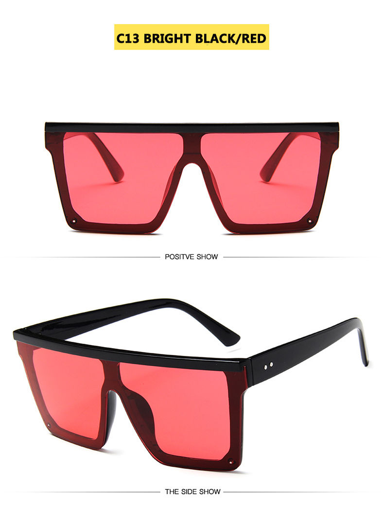 Thumbnail: 15 colors Flat Top Sunglasses Men Women Brand Designer Square Shades Gradient Su
