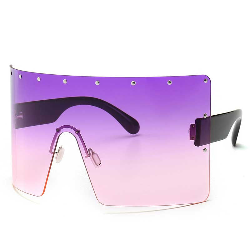Thumbnail: Oversized Goggles Sunglasses Mirror Women Men Rivert Sun Glasses One-Piece Windp