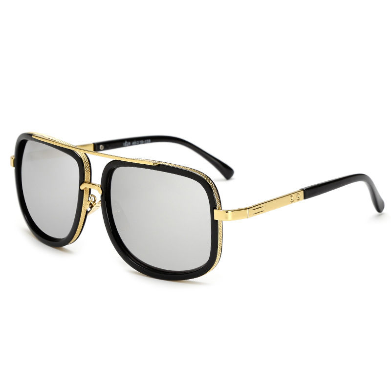 Thumbnail: New Fashion Big Frame Sunglasses Men Square  Metal Sun Glasses Women Retro Sun G