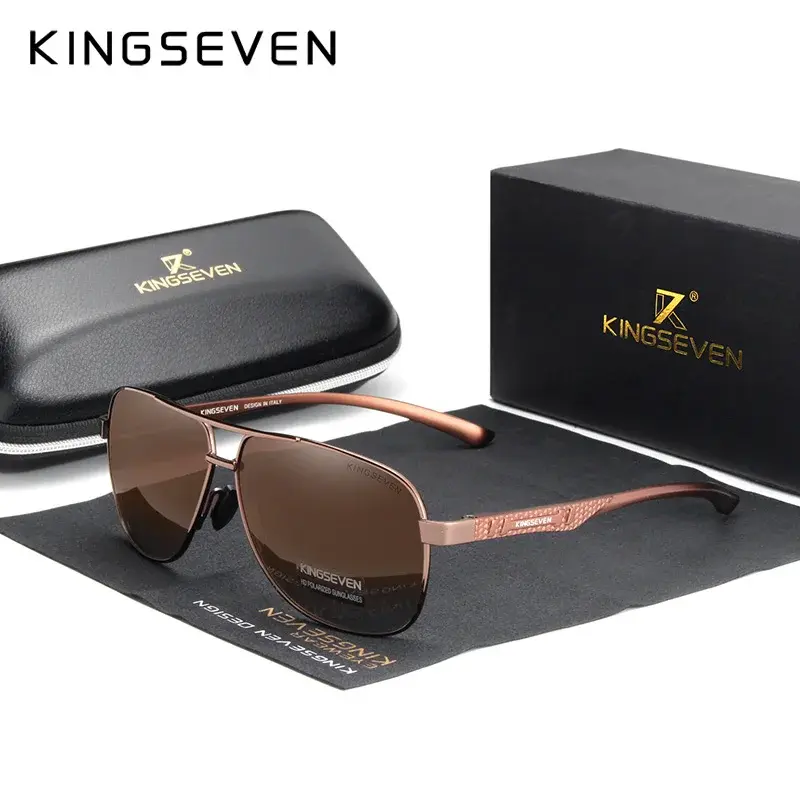 Thumbnail: KINGSEVEN Polarized Aluminum Sunglasses Men UV400 HD Lens Pilot Eye Protection P